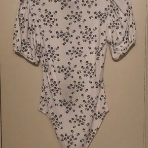 Forever 21 White Floral Body Suit